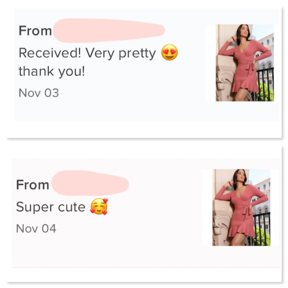 Knit Ruffle Hem V-Neck Mini Dress Belt - Picture 6 of 10